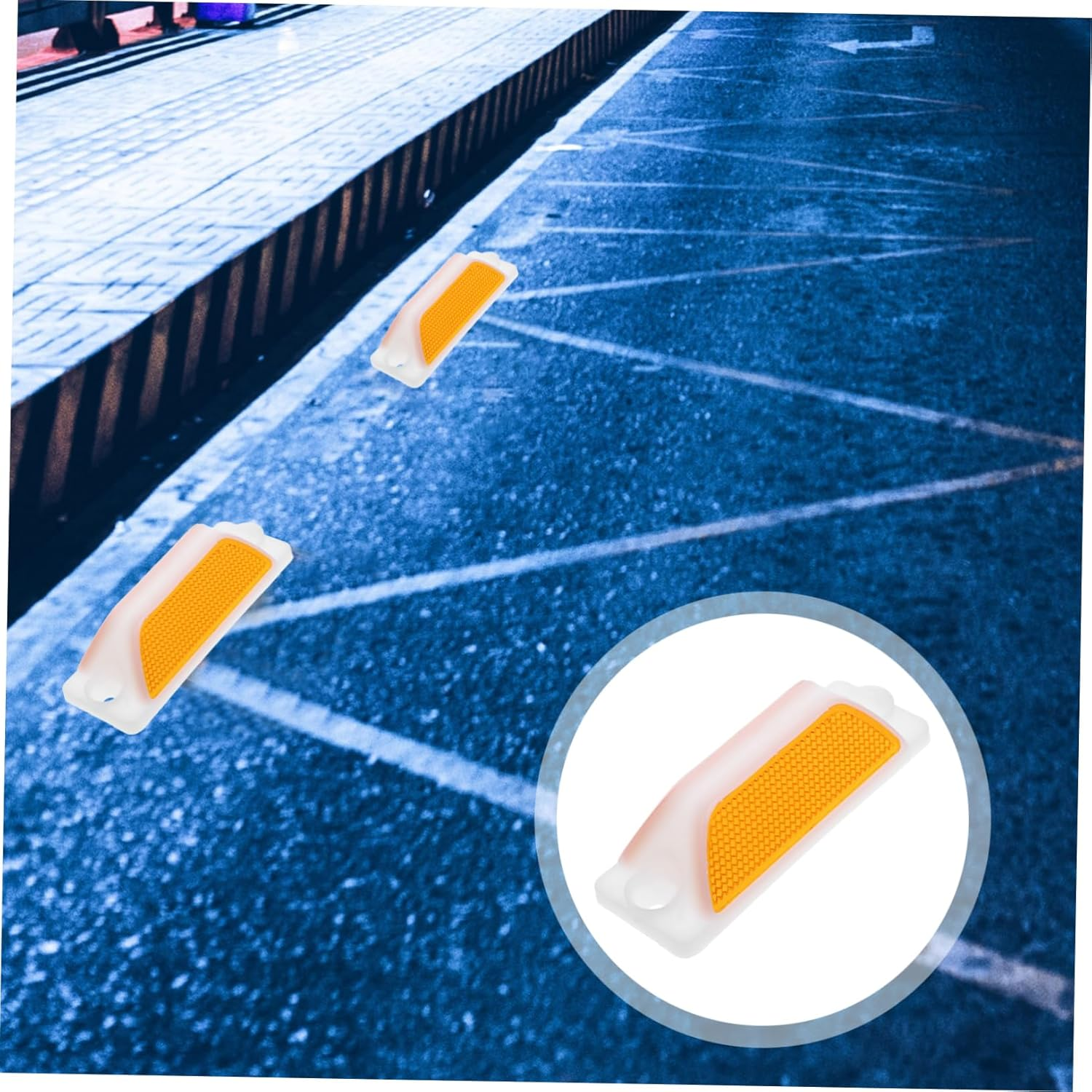 Mobestech 2Pcs Reflective Delineator Road Marker Guardrail Delineators for Road Pavement Marker for Highway and Driveway Safety