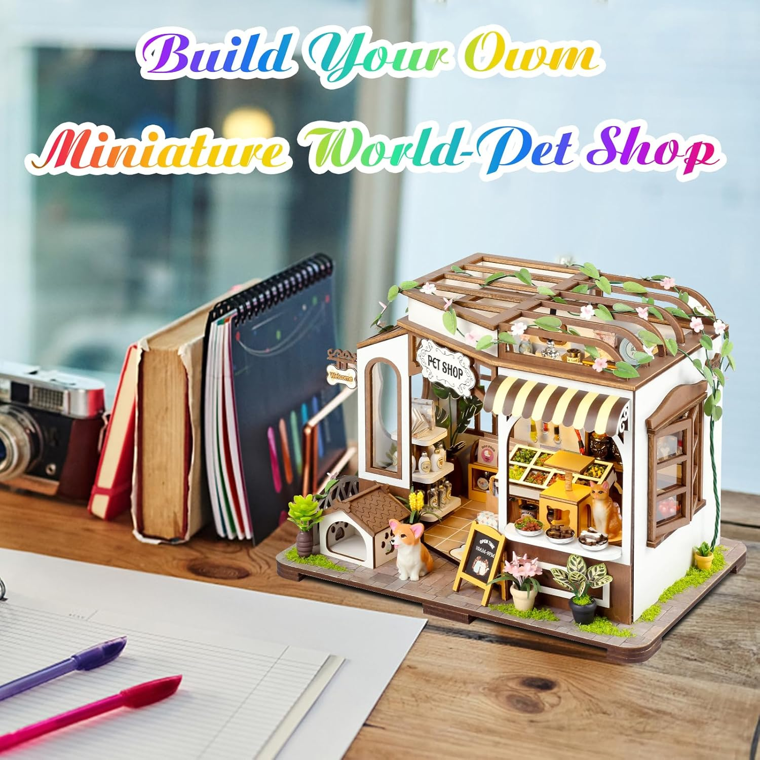DIY Miniature House Kit Pet Shop, Tiny House Kit for Adults to Build image number 3