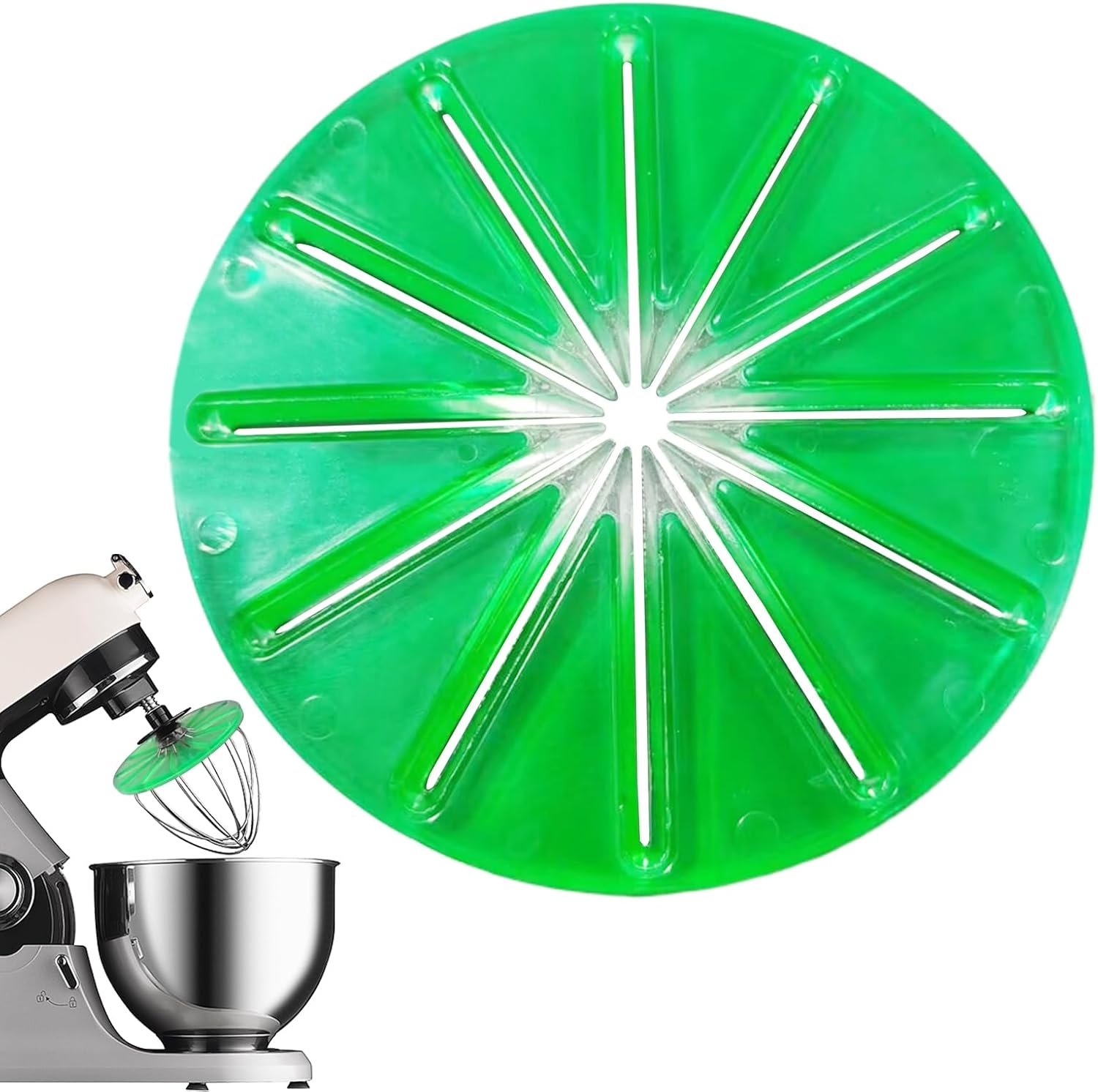 2025 New Stand Mixer Whisk Scraper, Anti-Splatter Baffle for 6-Wire Whisks, Bowl Wiper Attachment for Easy Cleaning, Multi-Purpose Kitchen Tool