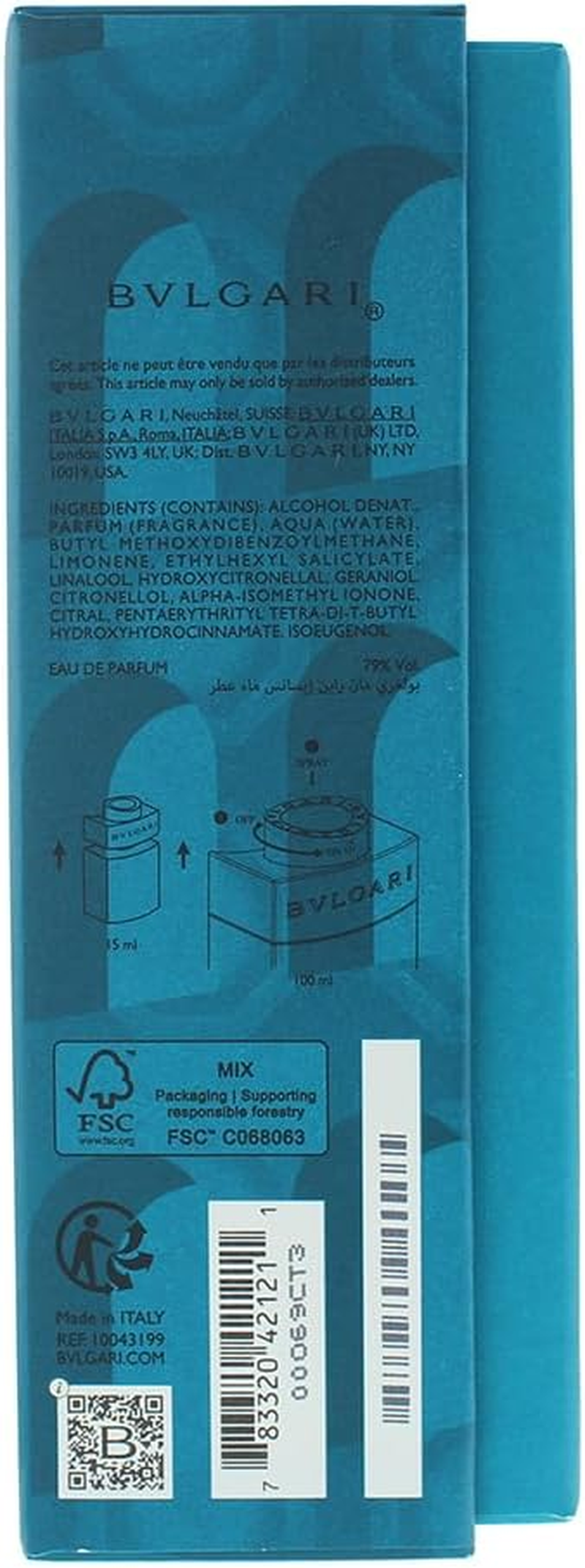 Bvlgari Man Rain Essence by Bvlgari for Men - 2 Pc Gift Set 3.3Oz EDP Spray, 0.5Oz EDP Spray