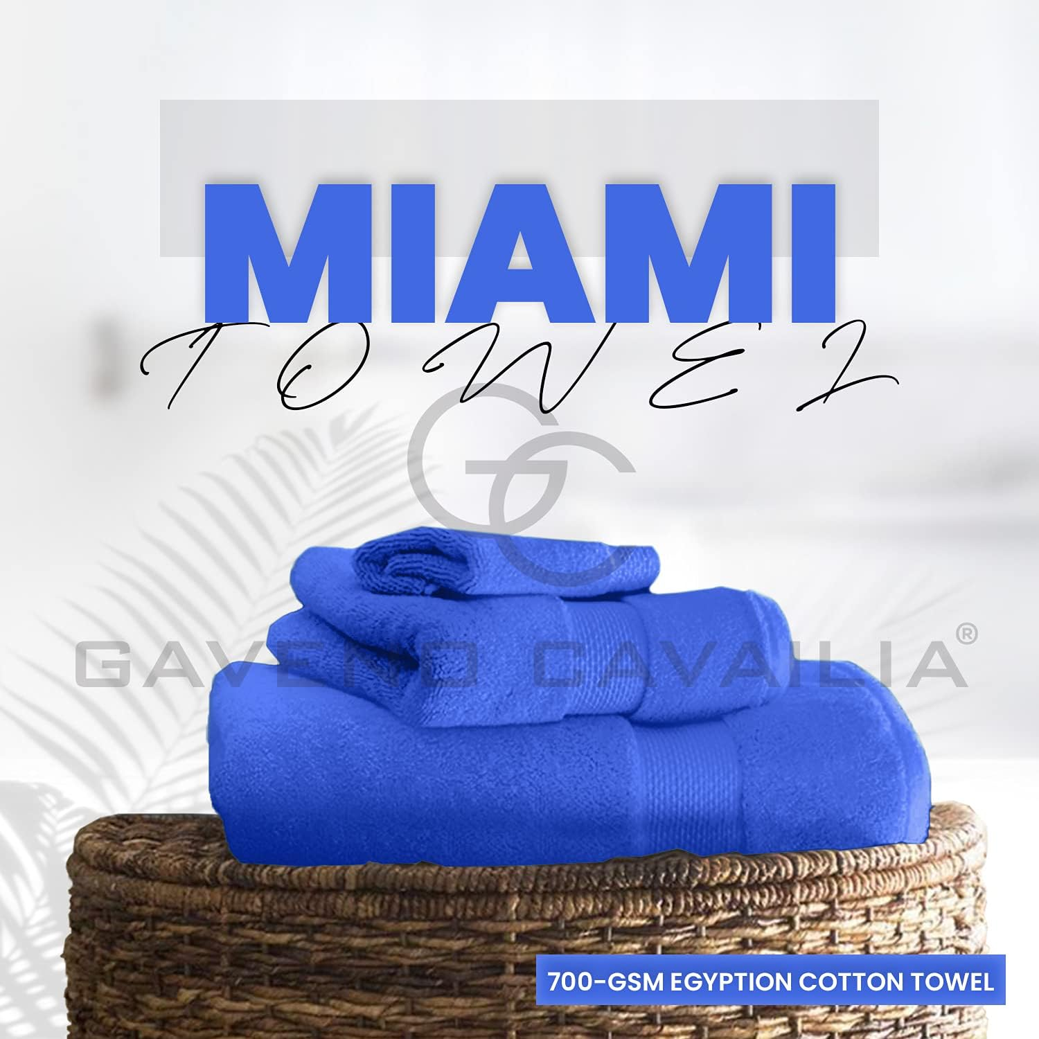 GC GAVENO CAVAILIA 700 GSM Bath Sheets - Large Bath Towels 2 Pack - Egyptian Cotton Towel Set - Quick Dry Towels - Soft Feel Towels - Royal Blue - 90X140 image number 6