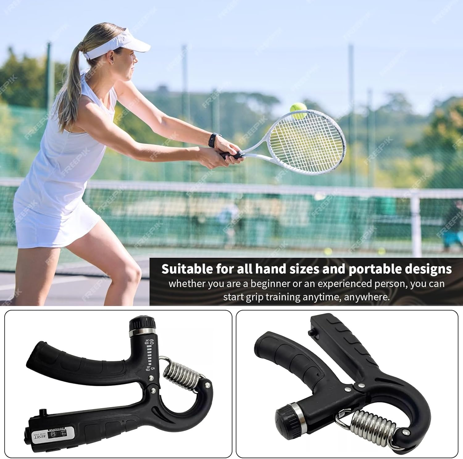 2 Pcs Hand Grip Strength Trainer with Smart Counting, 11-132Lb Adjustable Resistance Nonslip Hand Grip Strengthener Gripper, Forearm Exerciser Equipment, Hand Gripper for Athletes Rock Climbers & More image number 5