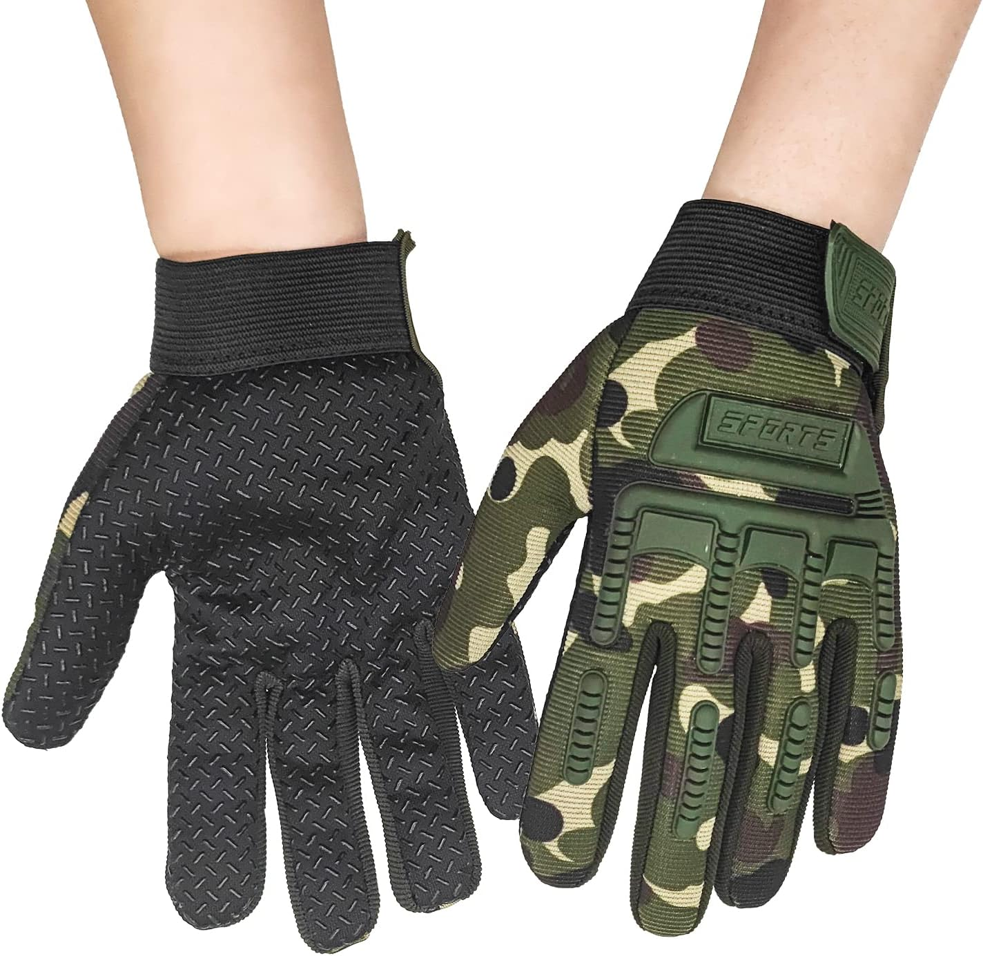 Long Keeper Kids Cycling Gloves Anti-Slip Children Sports Gloves for Junior Boys Girls Youth Full Finger Bike Gloves with Grip for Biking Scooter Climbing