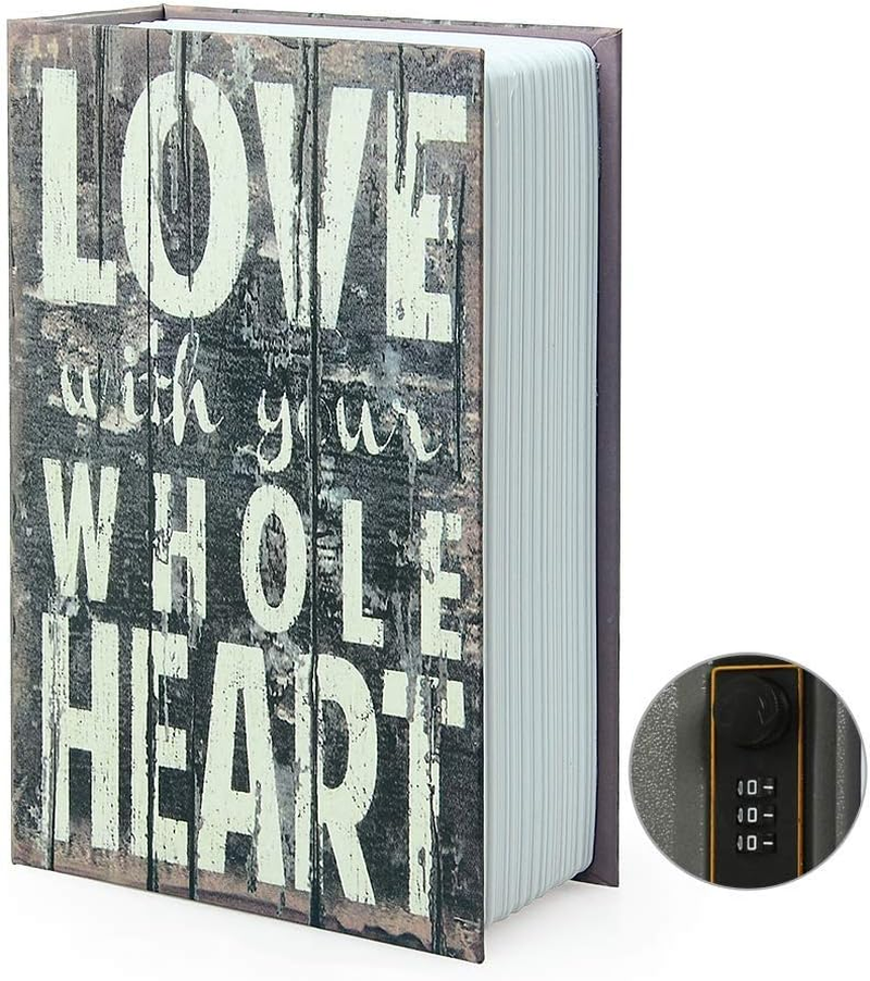 Storage Book Safe Storage Box Dictionary Secret Safe Tin with Security Combination Lock/Key Redirect Book Hidden Safe (Key, Route 66)