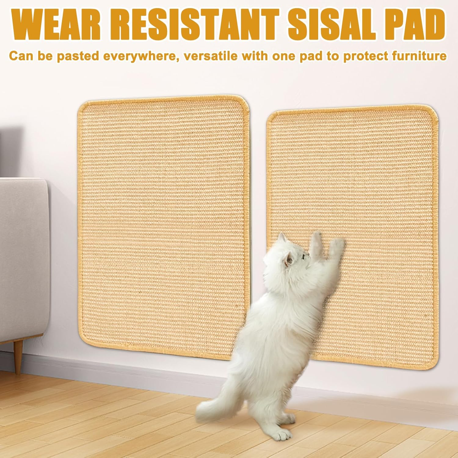 Pack of 2 Cat Scratching Mat, 60 X 40 Cm, Scratching Boards, Cat Sisal, Scratching Mat, Sisal Mat, Scratching Pads, Durable Cat Furniture Doormat, Cat Scratches for Sofa Furniture Doors, Carpets, image number 4