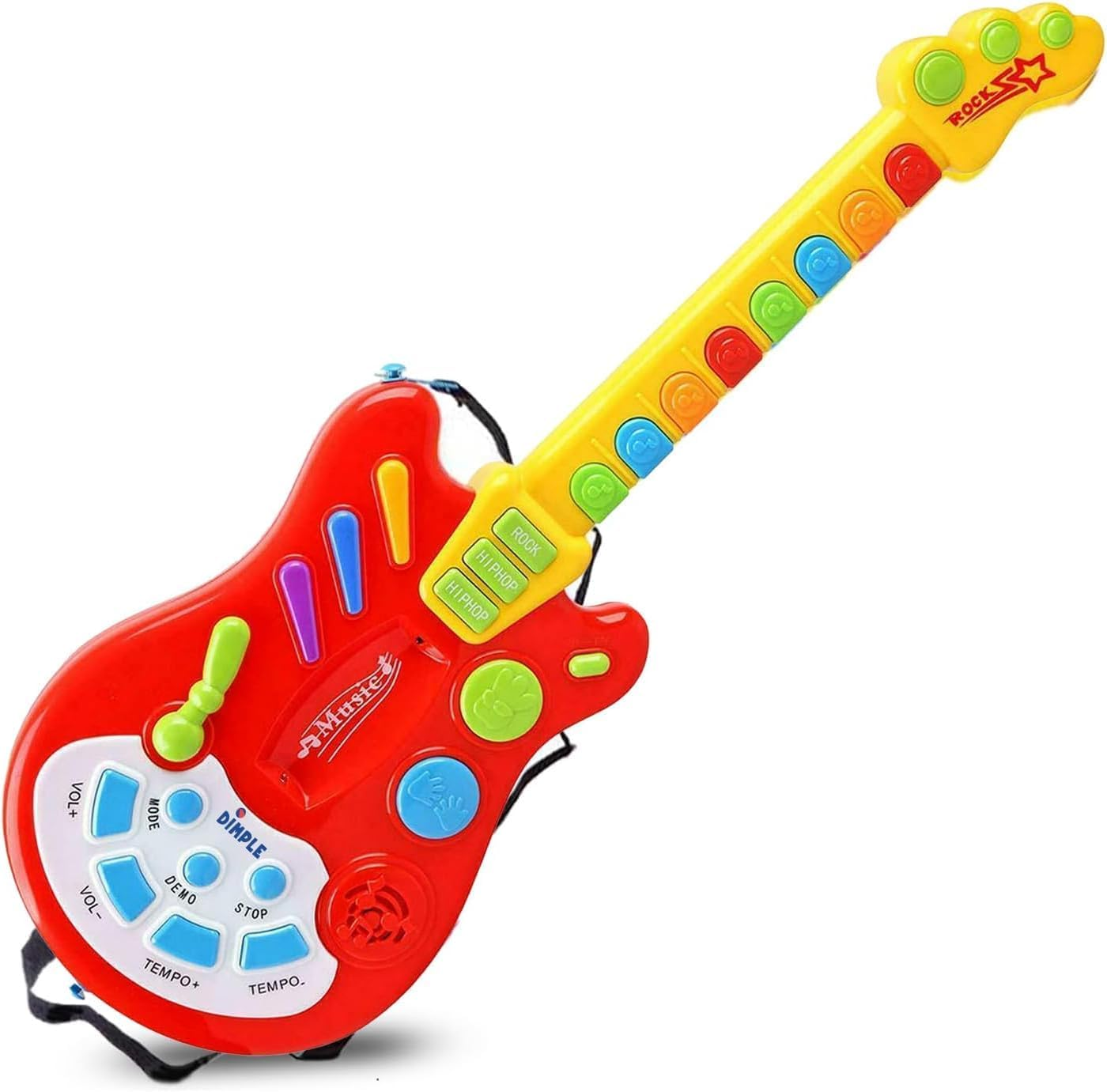 Music Toy Electric Guitar for Toddlers 3+ with over 20 Interactive Buttons, Whamy Lever and Modes with Rock Guitar Sound and Lights Perfect Music Development & Education Toy from Hobby Crazy image number 4