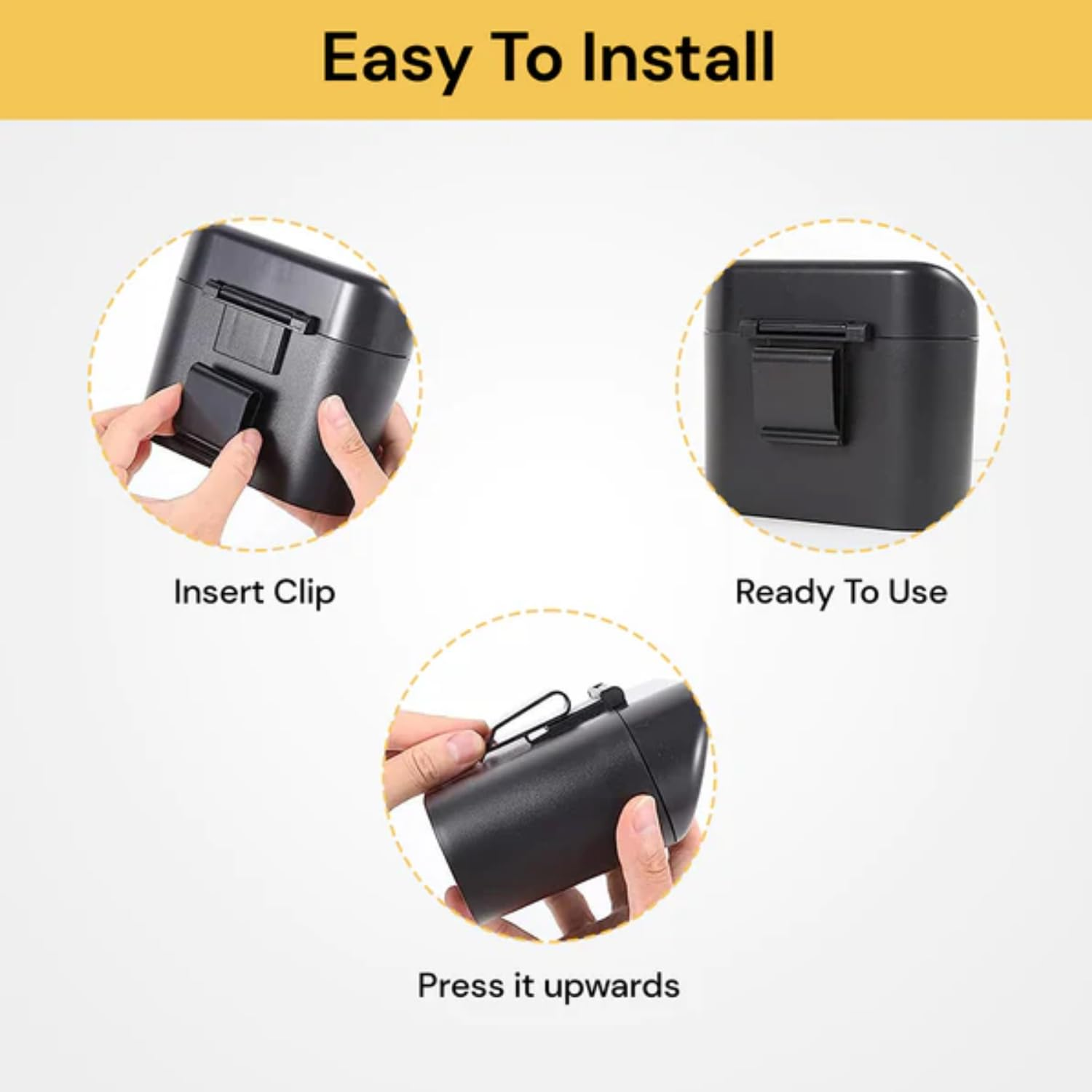 EZONEDEAL Car Trash Can with Lid, Portable Hanging Mini Car Trash Can, Auto Dustbin Garbage Organizer Holder, Wastebasket Trash Container Bin for Car, Vehicle, Home, Office, Car Organizer -Black image number 2