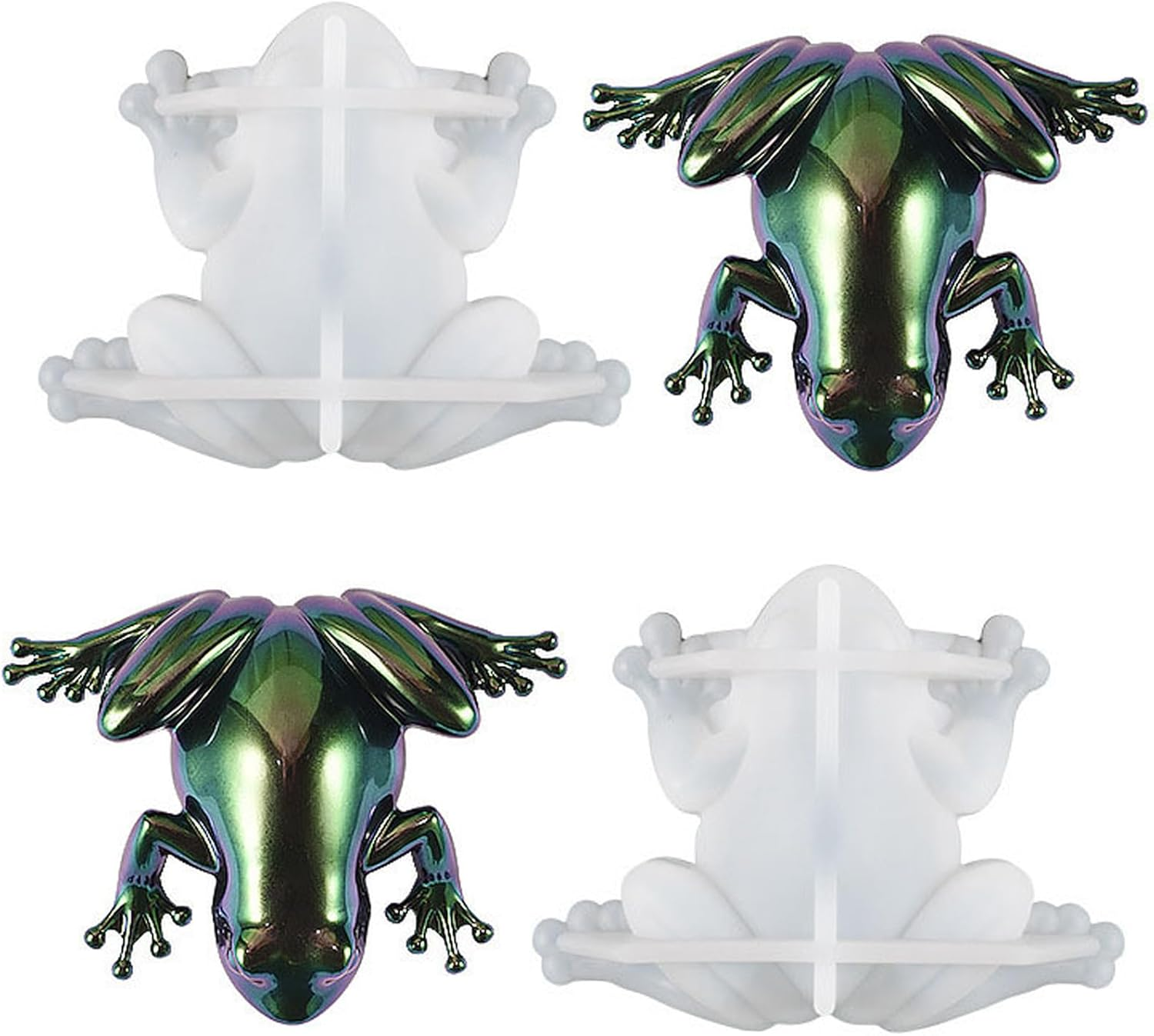2Pcs Silicone Frog Resin Molds - 3D Animal Silicone Resin Mold for Epoxy Casting, Frog-Shaped Resin Mold for DIY Resin Clay Art Craft/Table Home Halloween Decor Resin Accessories (A-Frog) image number 1