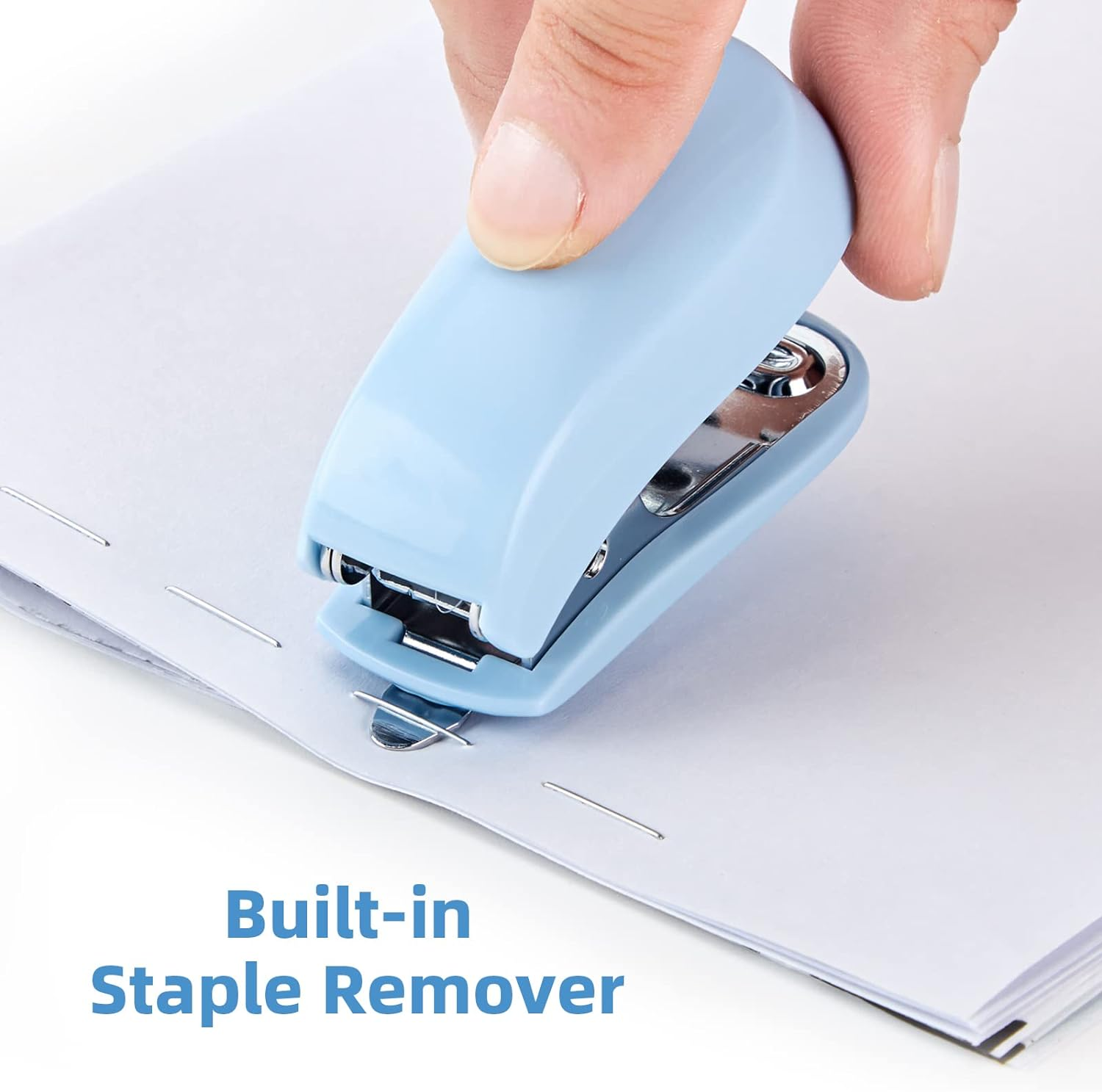 Deli Stapler, 20-50 Sheets Capacity with Staples and Staple Remover Set, Desk Stapler Office Staplers (Blue, 20 Sheet) image number 5