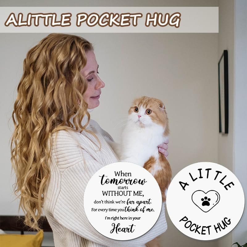 Loss of Pet Memorial Gifts for Dogs Cats Pocket Hug Keychains for Pet Owner Bereavement Remembrance Gifts for Loss of Dog Sympathy Gifts for Family Friends - When Tomorrow Starts without Me Keychain image number 1