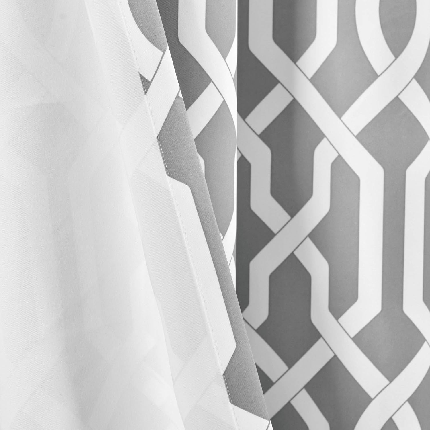 Lush Decor Edward Trellis Room Darkening Window Curtain Panel Pair, 84 Inch X 52 Inch, Gray, Set of 2 image number 3