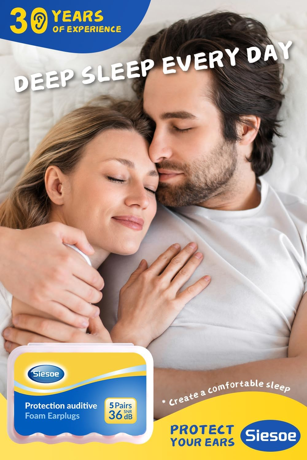 2025 Ultra Soft Foam Ear Plugs for Sleeping, Streamline Arc Design, 36Db Highest NRR, Comfortable Ear Plugs for Snoring, Travel, Concerts, Studying, Loud Noise, Work image number 4