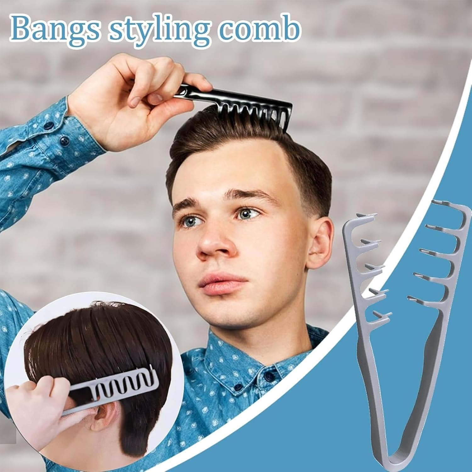 Texture Comb, Lightweight Material, ABS, Volumizing Wide-Tooth Hair Styling Comb, Roots Volume Tool, Versatile Application, for Salon, Home Use, Men, Women image number 6