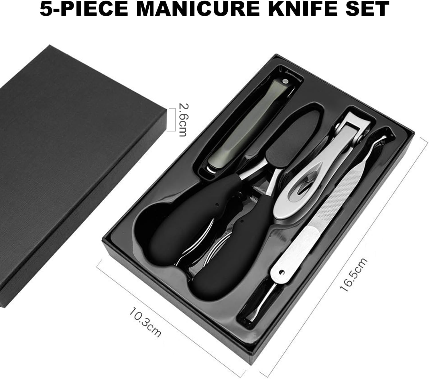 SHUNMAN Nail Cutter Set,5 Pcs Premium Large Nail Clippers Set, Podiatrist Toenail Clippers Kits, for Thick & Ingrown, for Elderly,Mens,Women,Long Handle Safety image number 5