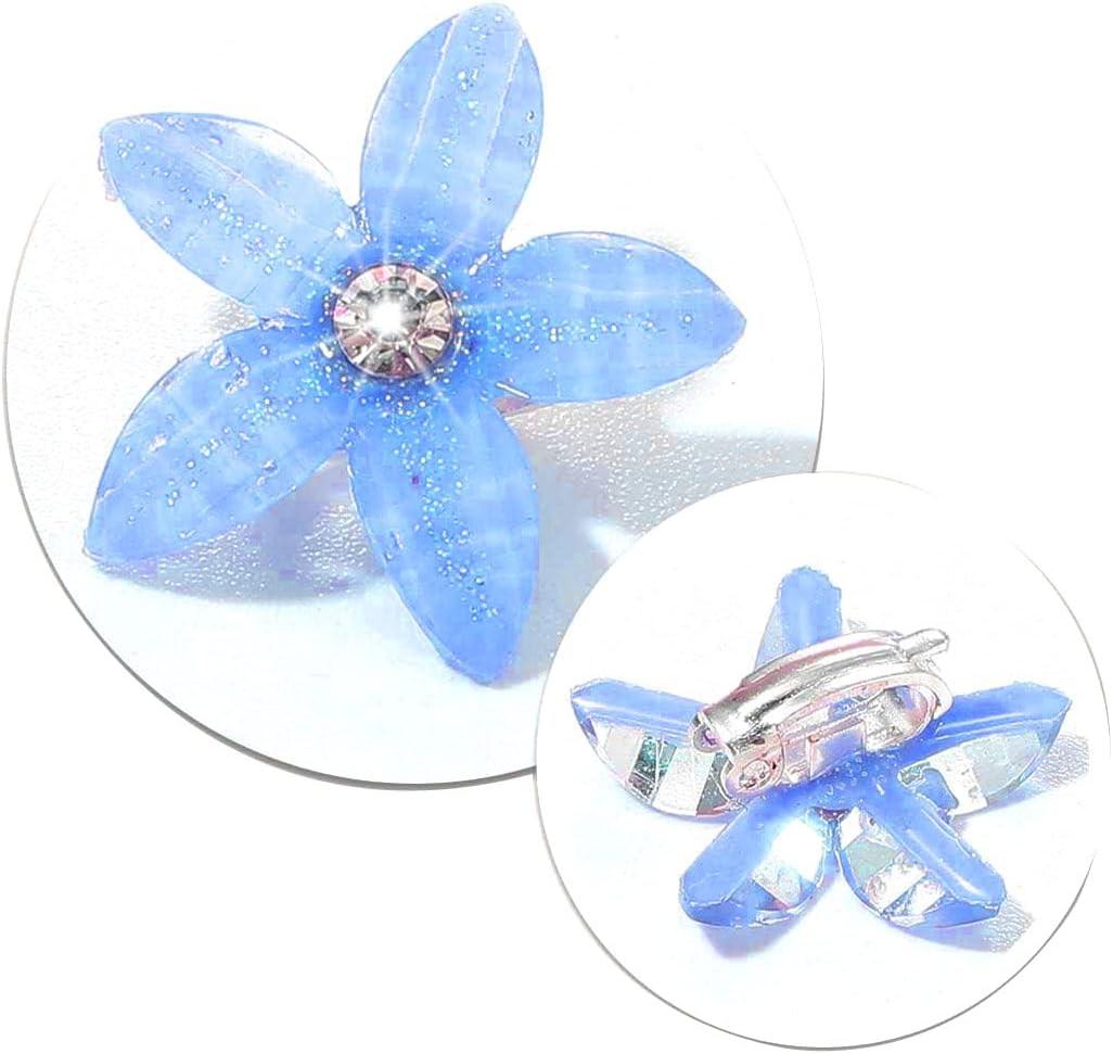 10PCS Wedding Bridal Hair Claws Girls Mini Hair Claw Clips Flowers Metal Hair Clips Women Bride Wedding Hairpin Rhinestone Hair Pins Blue image number 2