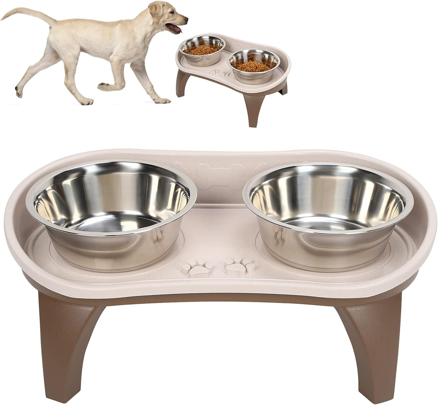 Large Elevated Feeder, Raised Stainless Steel Bowl Dog Feeder Pet Dinner Table Dog Bowls with Stand Elevated Dog Bowls Raised Pet Bowl for Home for Pet Cat Dog image number 4