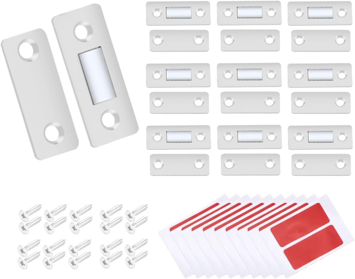 10 Pack Cabinet Magnetic Catch, Ultra-Thin Cabinet Drawer Magnets Adhesive Door Latch Closures for Kitchen Wardrobe Door Closet Drawer Magnetic Cabinet Latch image number 2