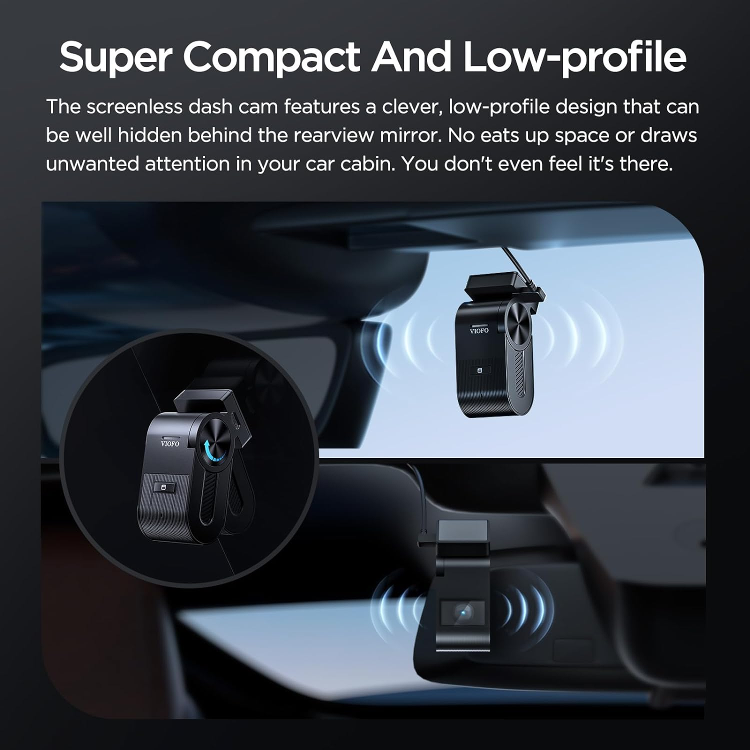 VIOFO VS1 Mini Dash Cam, 1440P Hidden Design Dashcam, Free 32GB SD Card, 5Ghz Wi-Fi Voice Control Front Car Dash Camera with GPS, HDR, Night Vision 2.0, 24H Parking Mode, Support 512GB Max image number 1