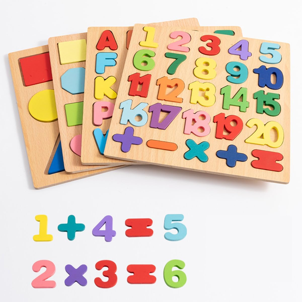 Cawtiuly Wooden Puzzles for Toddlers Ages 3-5, Alphabet Number Shape Learning Puzzle for Kids, ABC Puzzle Shape Alphabet Learning Puzzles Toys, Preschool Education Jigsaw for Boys and Girls image number 3