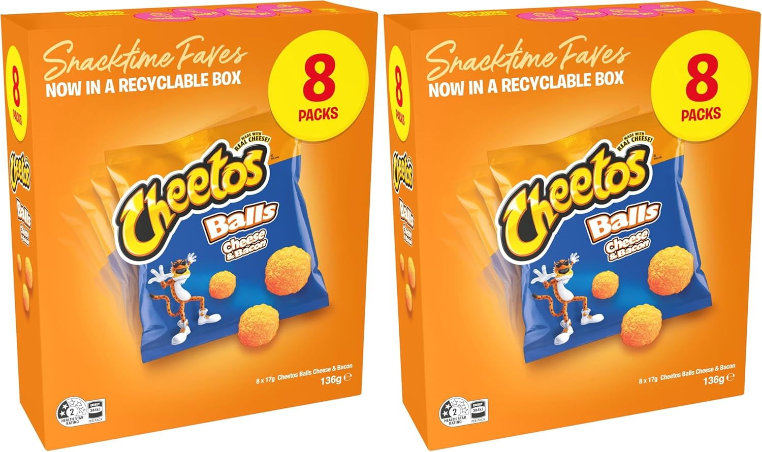 Cheetos Cheese & Bacon Balls 8PK 136G