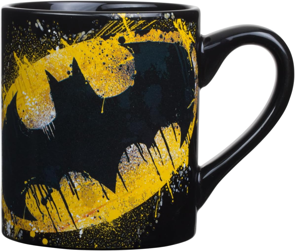 DC Comics Silver Buffalo BN111032 Batman Splatter Paint Logo Ceramic Mug, 14-Ounces image number 2