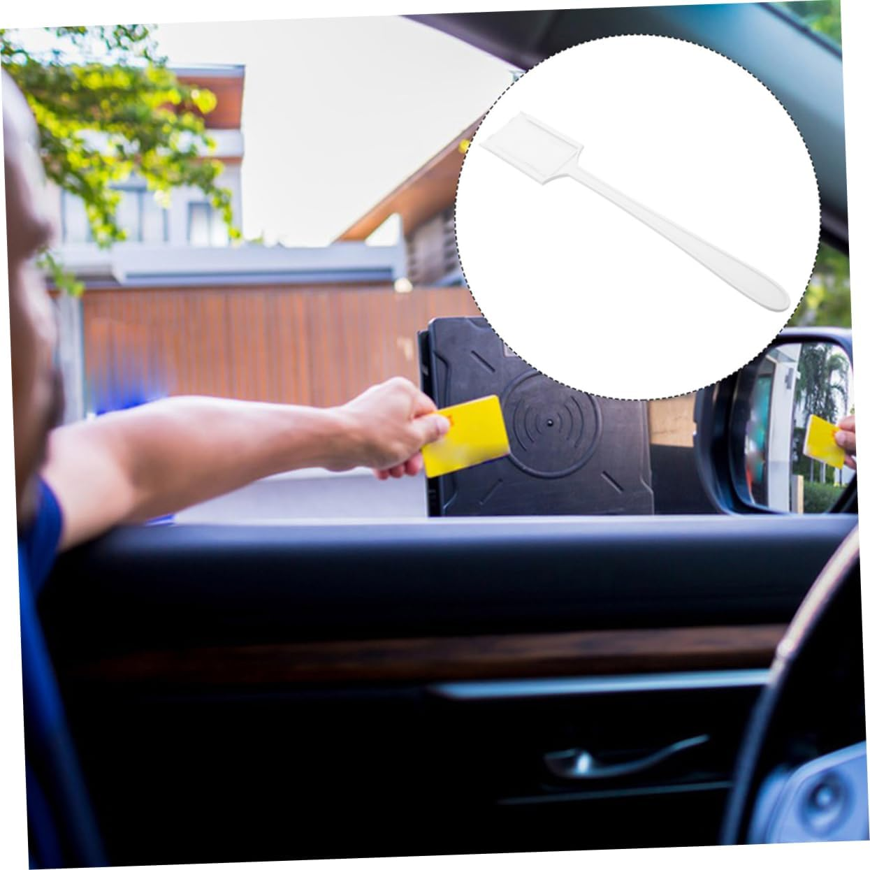 SOLUSTRE 2Pcs Automotive Parking Payment Card Holder Stick Car Payment Parking Pass Cards Rod for Vehicles and Suvs Ivory White image number 4