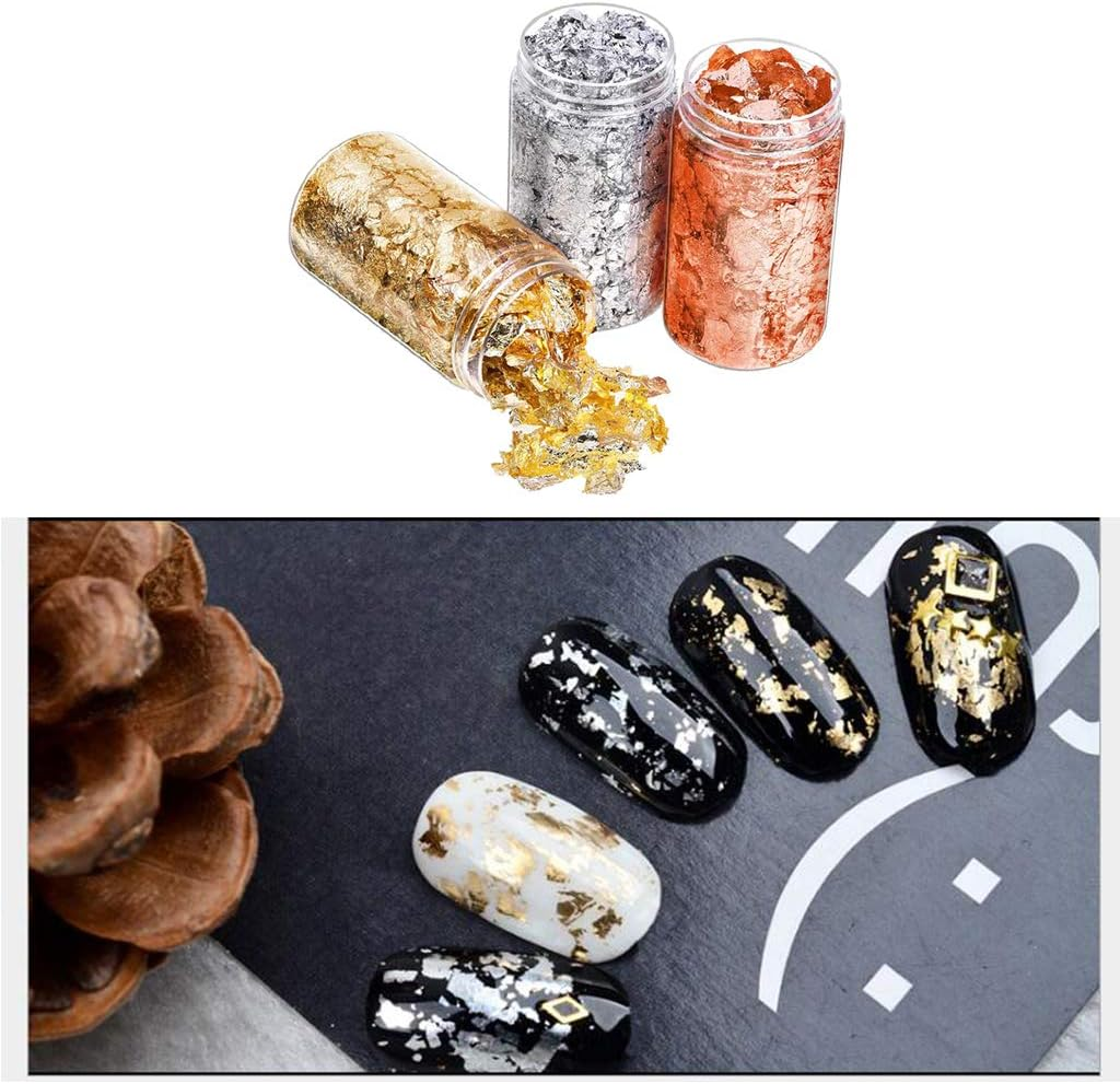 Nail Sequins Irregular Borken Gold Flakes Nail Decor for Makeup image number 1