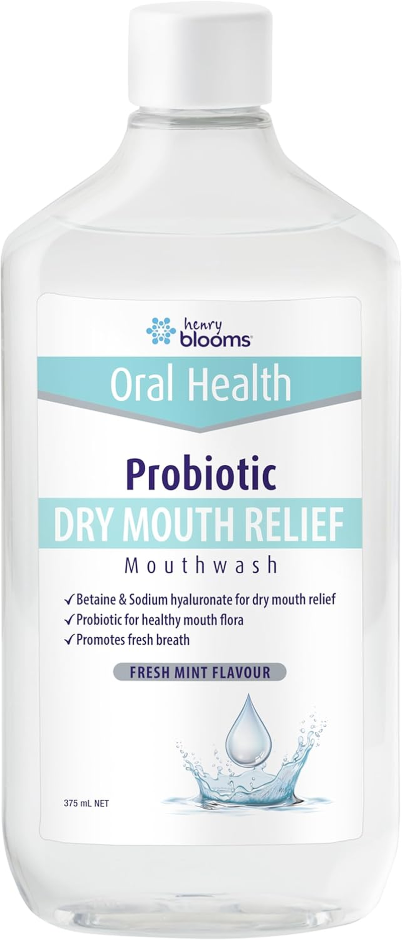Henry Blooms Probiotics Mouthwash Dry Mouth Relief 375 Ml