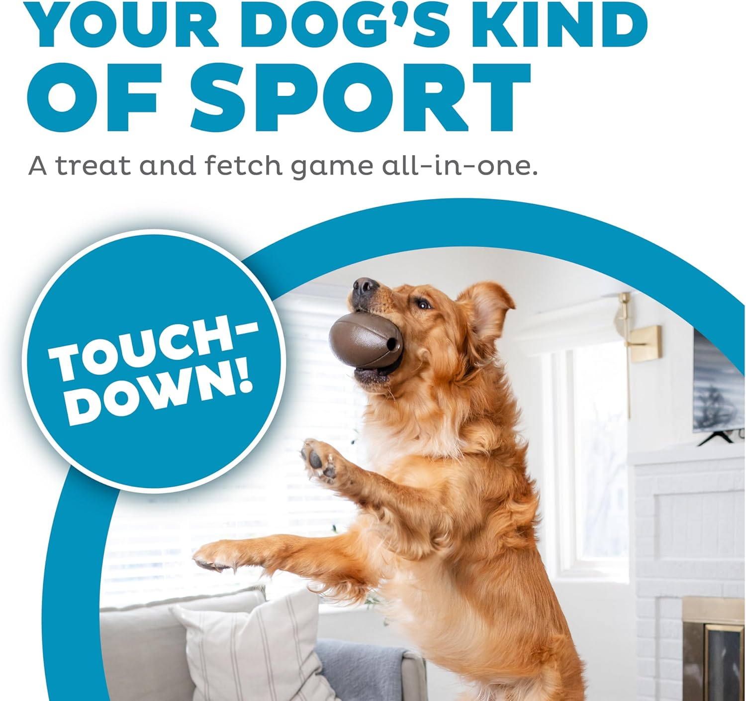 Outward Hound by Planet Dog Football, Durable Treat-Dispensing Dog Ball, Interactive Fetch Toy, Orbee-Tuff, Mint Scented, Bpa-Free, for Indoor & Outdoor Play, Brown image number 6