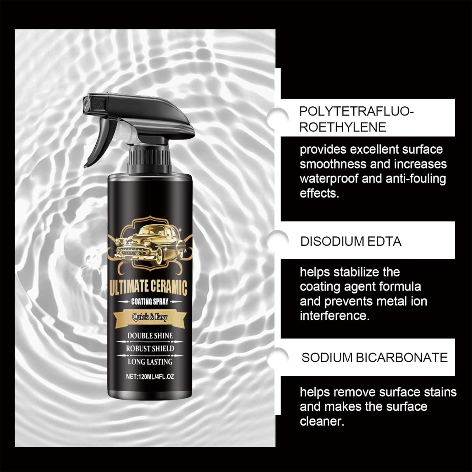 Car Coating Spray - 120Ml Multi-Functional Car Coating Agent,Automotive Polish, Scratch Removers & Waxes for Truck Headlight Trim RV Marine Windshield Motorcycle image number 1