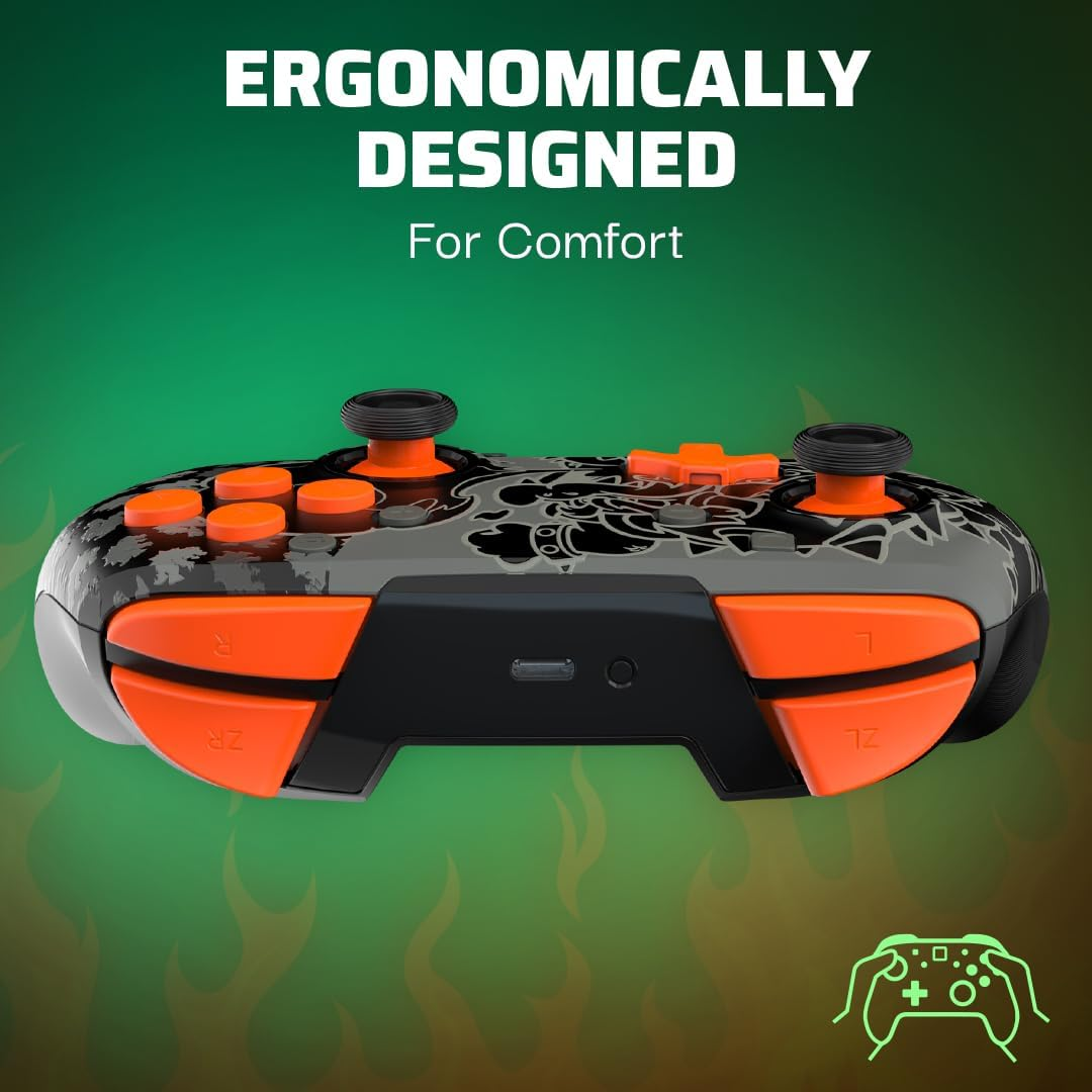 PDP REMATCH GLOW Wireless Controller: Blackout Bowser (Motion) - Nintendo Switch&trade;, Switch&trade; Lite, Switch&trade; OLED image number 1