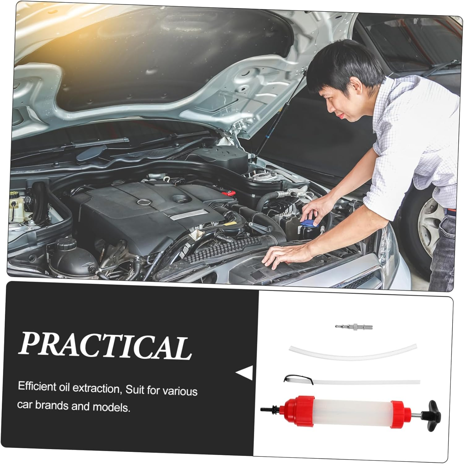 GLEAVI Fluid Extractor Pump for Automotive Oil and Brake Fluid Changes with Easy Operation Essential Tool for Diy Mechanics image number 4