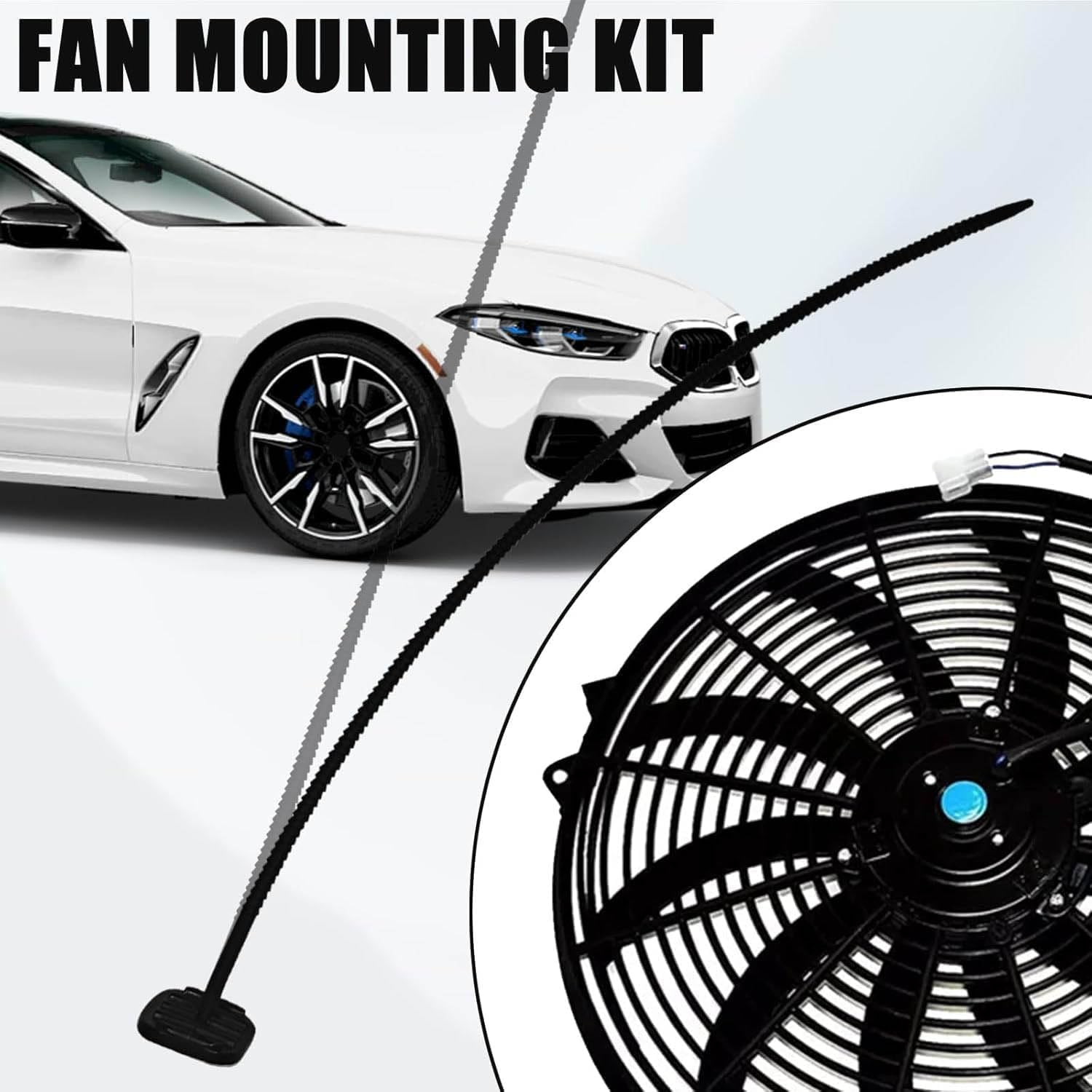 Electric Radiator Fan Mounting Kit, 2 Sets 40 Pcs Car Electrical Radiator Cooling Fan Mount Kit, Electric Cooling Radiator Fan Parts for Auto Modification image number 4