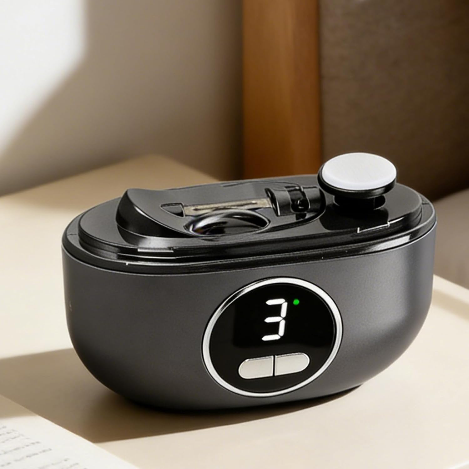 Electric Nail Clippers, Automatic Nail Clippers and Polisher 2 in 1, Cordless Rechargeable Fingernail Cutter, USB Rechargeable Quiet LED Trimmer for Friends Students Men Women Home Indoor