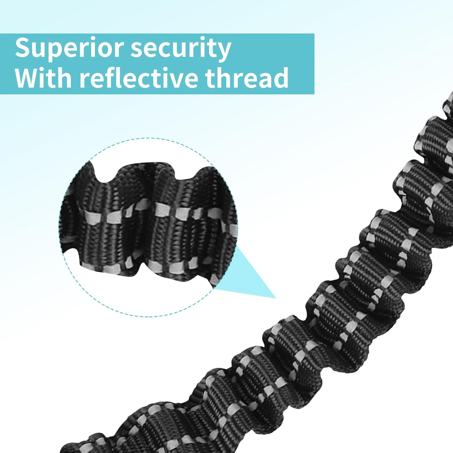 Double Dog Lead Coupler, No Tangle 360&deg;Swivel Rotation with 2 Splitter, Heavy Duty Dog Leash Coupler Adjustable Shock Absorbing Bungee Reflective Dual Lead for Puppy Small Medium Dogs