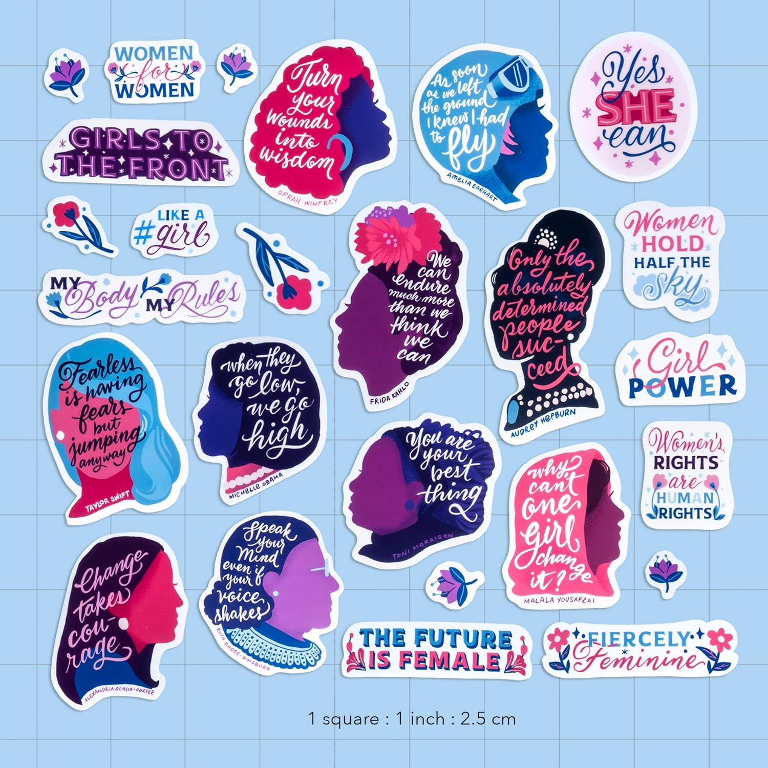 Navy Peony Notable Women Quote Stickers (26Pcs) &ndash; Empowerment for Women, Feminists image number 5