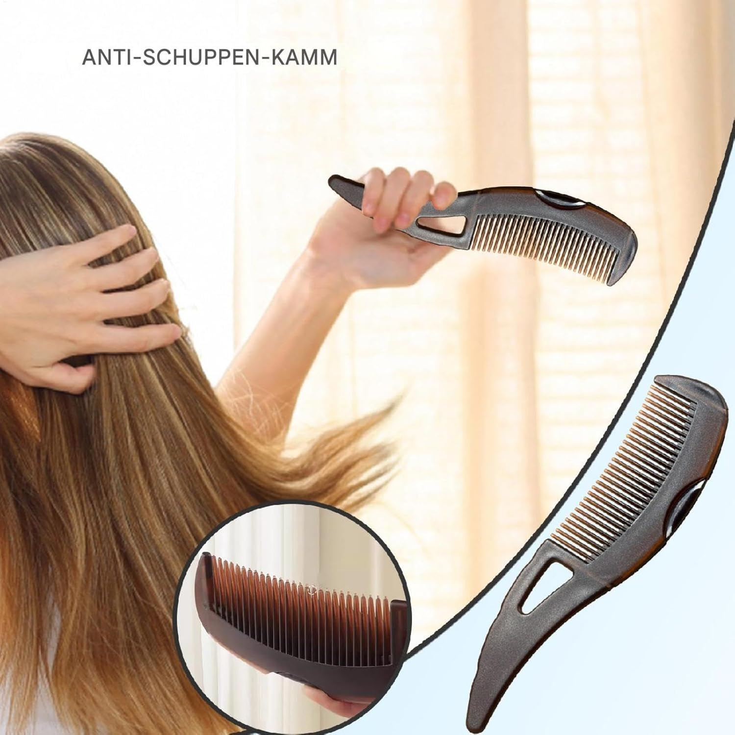 Djowyh Scalp Care Detox Comb, Dandruff Remover Comb, Hollow Design, Ergonomic Tooth Hair Brush, Lightweight Hollow Scalp Comb for Women, Men, Children image number 1