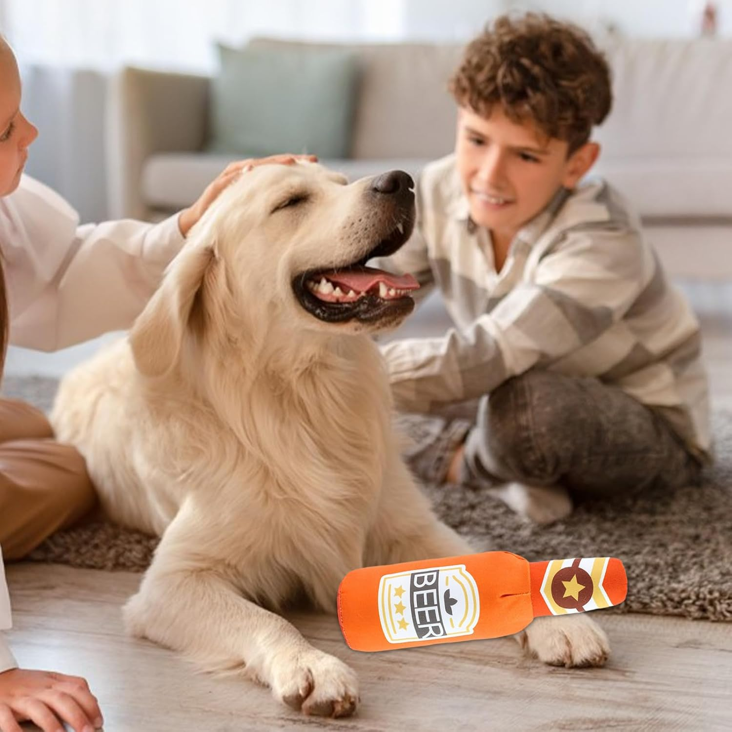 Squeaky Dog Toys, Wine Bottle Dog Chew Toys with Sound Squeaker, Interactive Dog Teeth Cleaning Toy for All Breed Dogs/193 image number 3