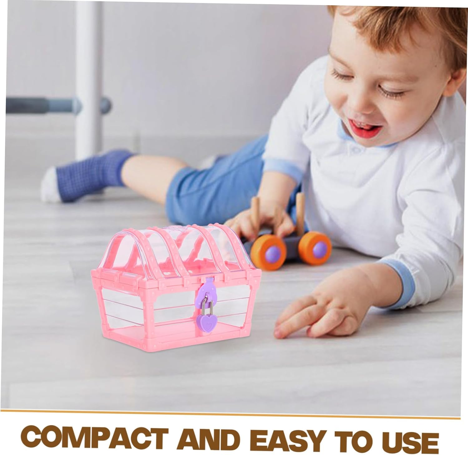 Hohopeti Pirate Treasure Chest with Lock Small Decorative Storage Box for Craftsmanship Organizer Vintage Style Keepsake Box for Home Office for Party Use image number 2