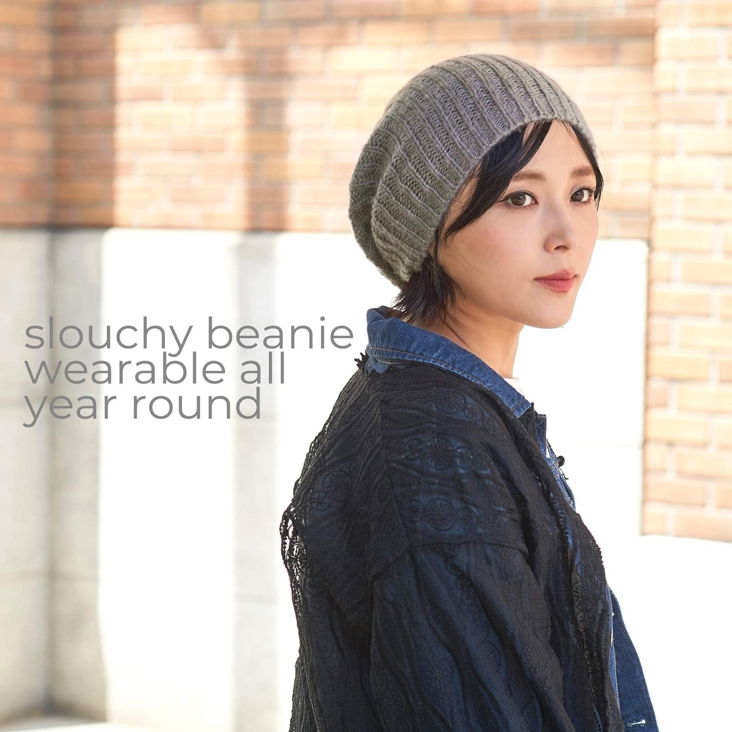 CHARM Oversized Winter Slouchy Knit Beanie - Mens Warm Fall Hat Womens Dreadlock Cap Large Slouch Tam for Big Heads - Blue image number 7