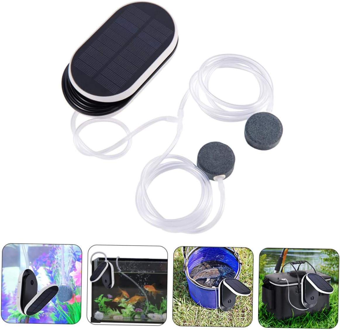 Balacoo Portable Solar Oxygen Aerator Pump with Pure Copper Core and Built Lithium Battery Low Noise Hydroponic Air Pump for Outdoor Fish Tanks Ponds and Garden Plants Oxygenation