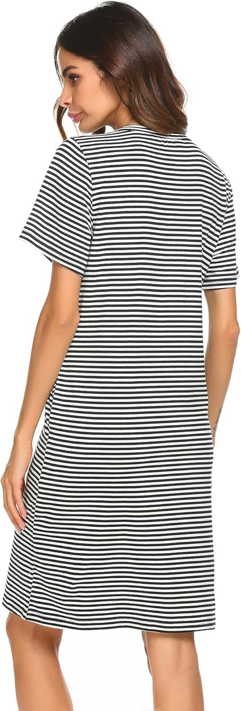 Ekouaer Maternity Nursing Nightgown Womens Sleeveless V-Neck Breastfeeding Sleep Dress Long Gown for Pregnant image number 5