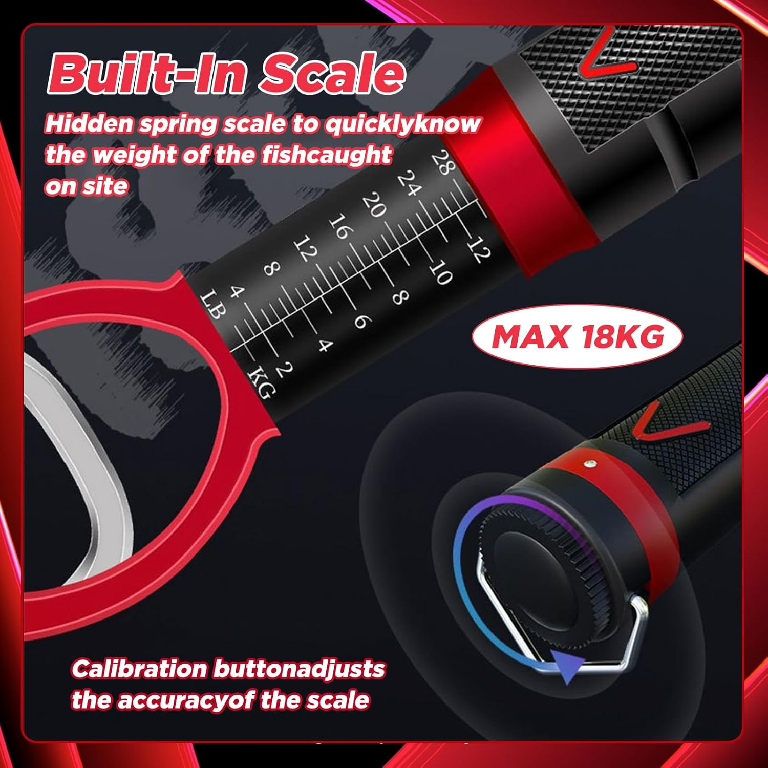 EWEIS 2 Pcs Fish Lip Gripper Pliers with Scale Weighing Function-Hook Remover and Open Ring Pliers with 9CR19 Molybdenum Vanadium Steel Blade,Aluminum Alloy Rust Proof Gear for Seafishing&Lurefishing image number 4