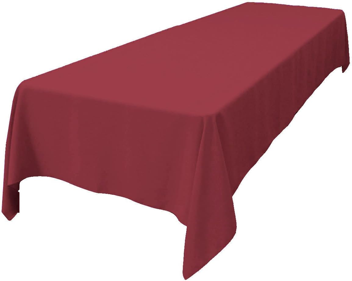 LA Linen Polyester Poplin 60 by 90" Rectangular Tablecloth, Charcoal