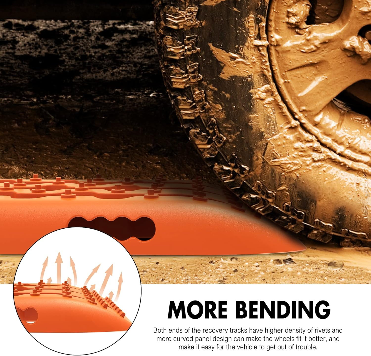 X-BULL Recovery Tracks 4X4 Recovery Boards Offroad 4Wd Tracks 22046LBS/10000KG Stand for Automotive Accessories Tires and Wheels in the Sand Mud Snow(Gen 2.0) image number 3