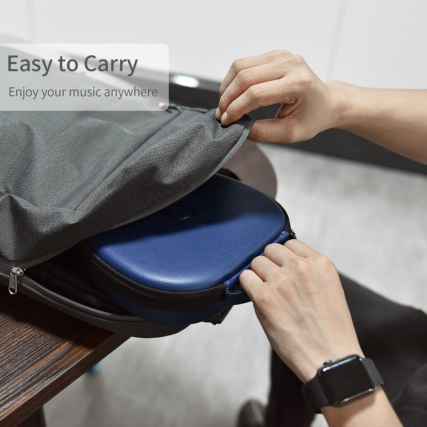 WIWU Smart Case for Apple Airpods Max Headphones, Ultra-Slim Travel Carrying Case with Sleep Mode, Airpod Max Accessories, Hard Shell Storage Bag (Blue) image number 1