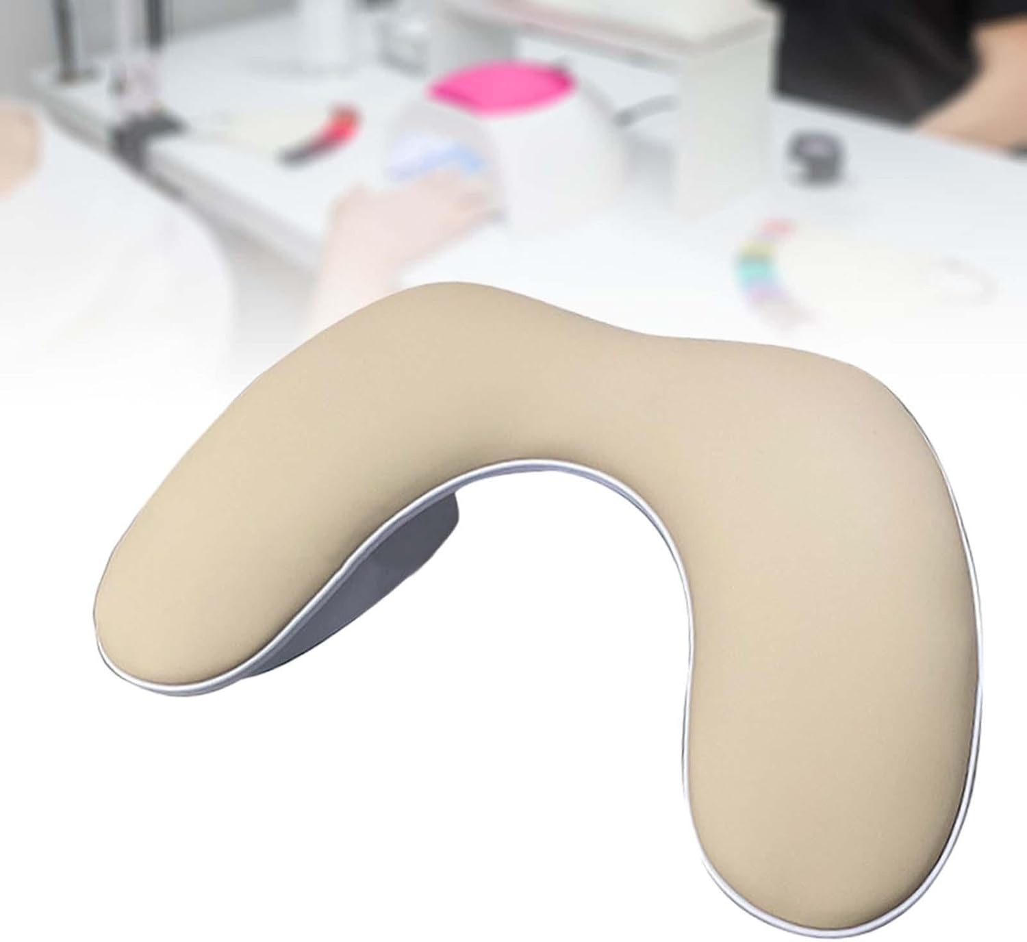 Nail Arm Rest Nail Art Hand Pillow, Beauty Tool,Practical Manicure Hand Rest Cushion Manicure Nail Arm Rest Stand for Salon, Milk Tea Color - Black image number 7