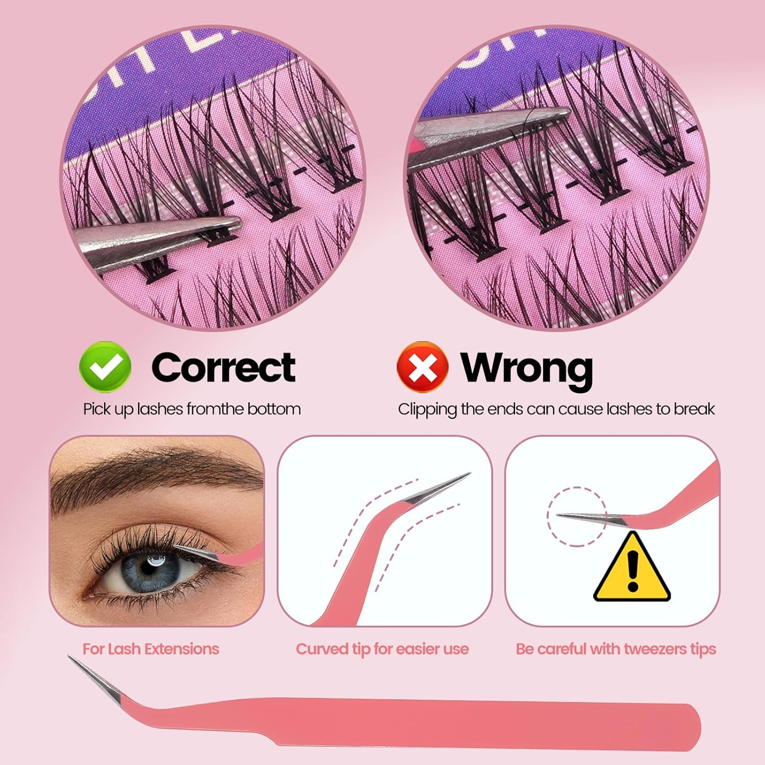 MAGEFY 240Pcs Lash Clusters Kit Eyelash Extension with Lash Bond and Seal Individual Lashes Easy to Apply at Home - 30P/9-16Mm image number 5