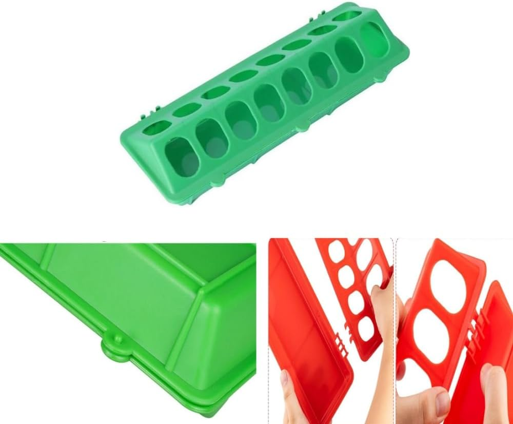 Bird Feeder & Drinker, Chick Feeder Plastic Chicken Feeder No Waste Spill Proof for Birds Small Poultry,Easy-Fill Plastic Dispenser with Hinge Opening, Ideal for Aviary image number 3