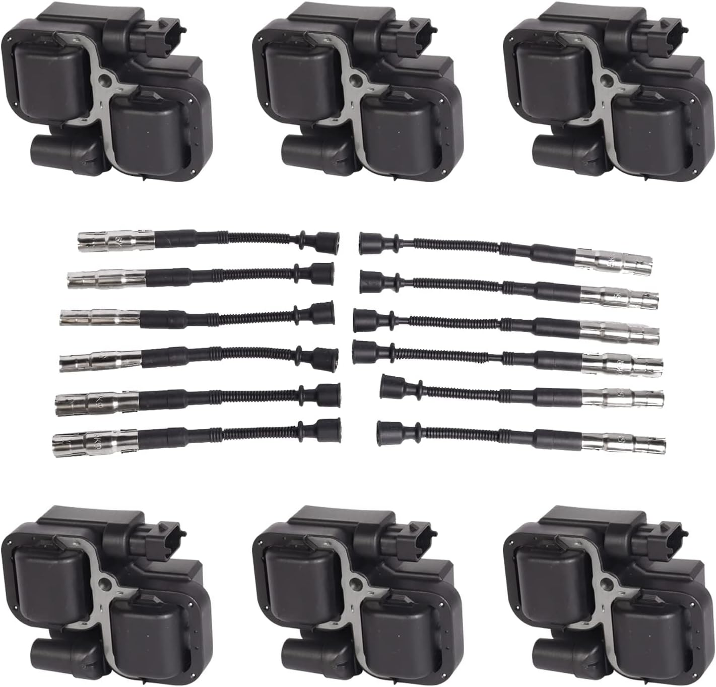 ENA Set of 6 Ignition Coil with Wire Set, Automotive Replacement Parts Compatible with Mercedes-Benz C240 C320 E320 SLK320 for UF359 image number 2